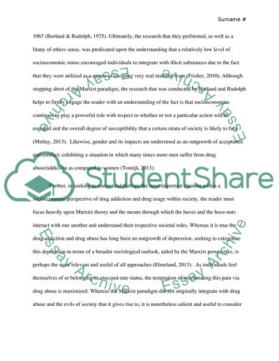 A Sociological Interpretation of Drug Addiction