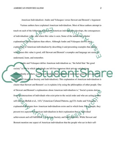 American Individualism: Andre and Velasquez versus Stewart and Bennetts Argument