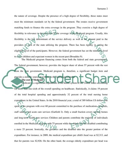 Medical Assistance Programs (Medicaid) Issues