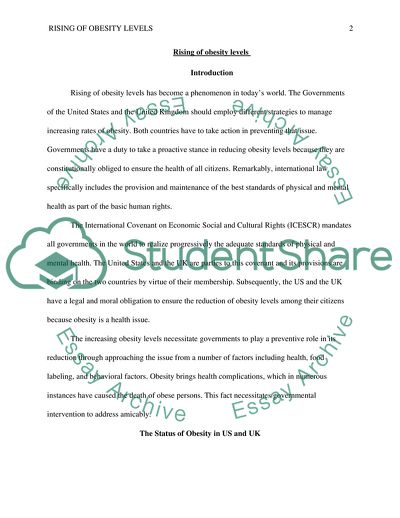 Rising Of Obesity Levels