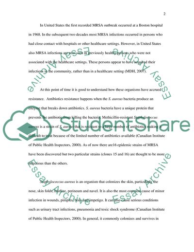 Methicillin Resistant Staphyloccocus Aureaus