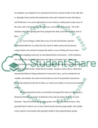 Social Behavior at Shopping Malls