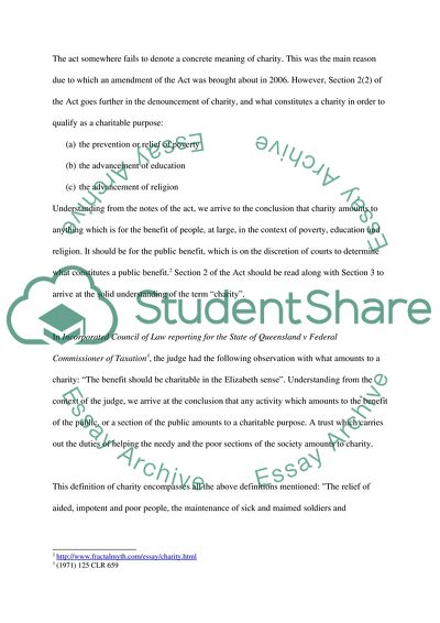 Charities Act and the Public Benefits Test