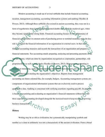 History of Accounting