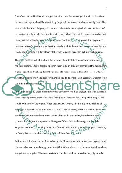 ethics of organ donation essay example topics and well ethical essay topics