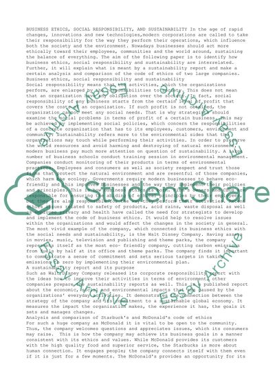 Business Ethics and Sustainability