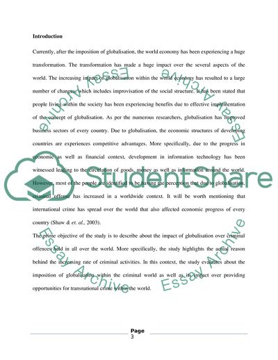 The Impact of Globalisation over Criminal Offences