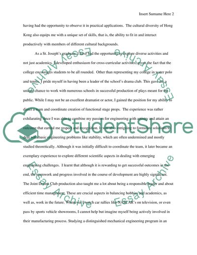 Intended Major and Personal Interests