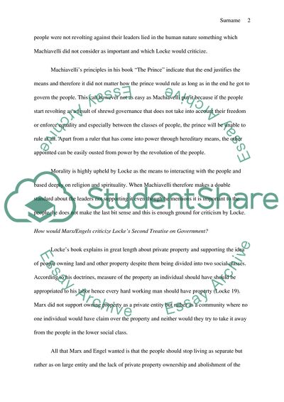 Locke, Marx and Machiavelli