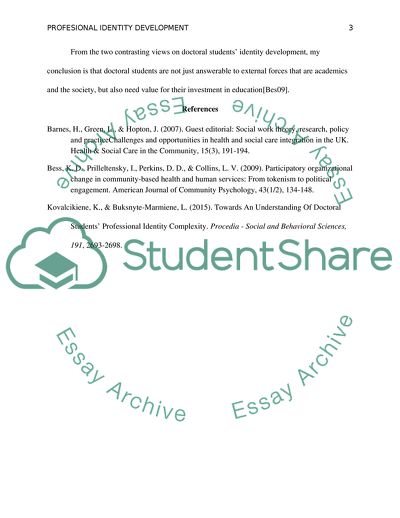 Theory of Doctoral Student Professional Identity Development