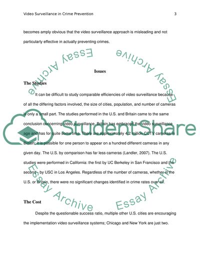 Crime Prevention - Video and Data Surveillance