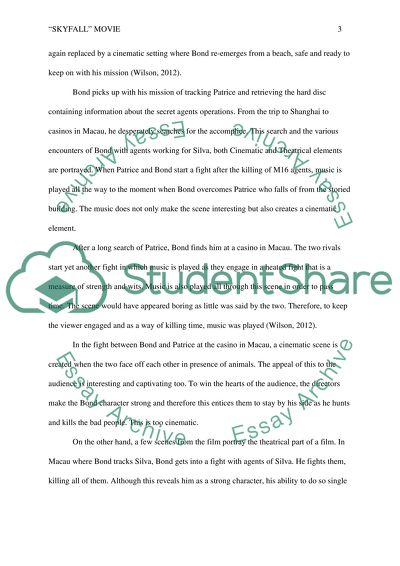 Cinematic and Theatrical Elements in Skyfall Movie