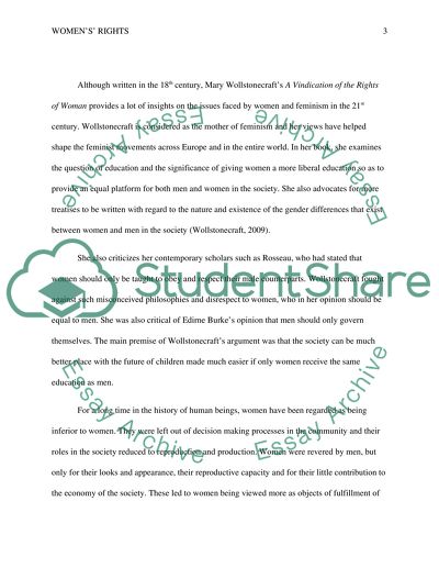 The Extent of Womens Rights Vindication by the Beginning of the Twenty-First