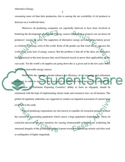 The World of Alternative Energy Sources