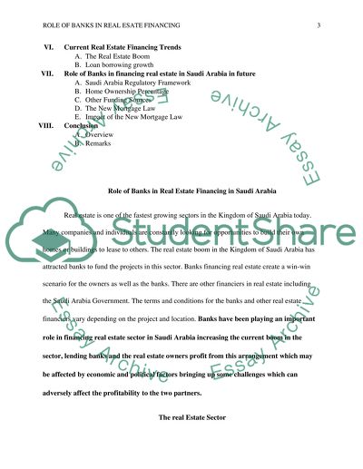 Role of Banks in Real Estate Financing in Saudi Arabia