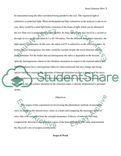 Lab#7 Beam Analysis Using Photoelastic Methods
