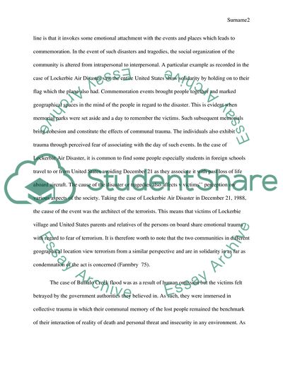Disasters From a Sociological Framework