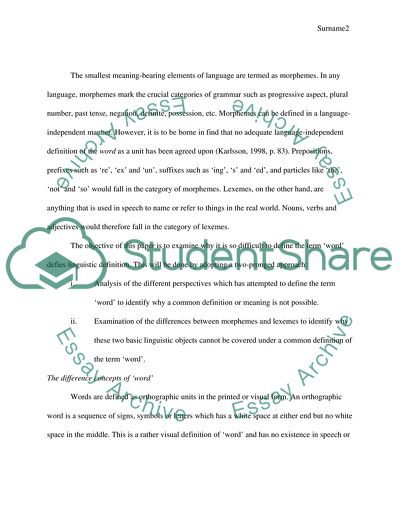 The Problem of Defining Word