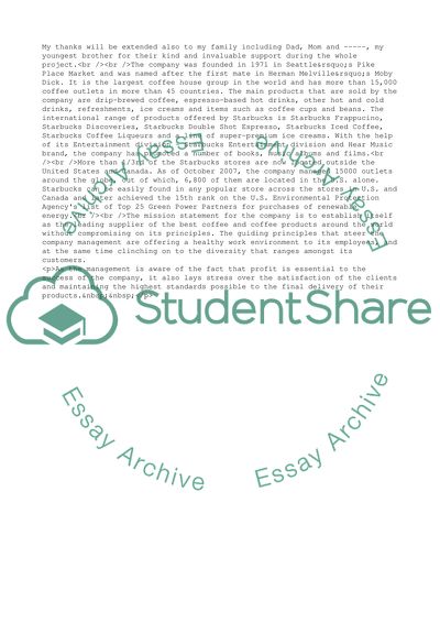 Starbucks Organizational Culture