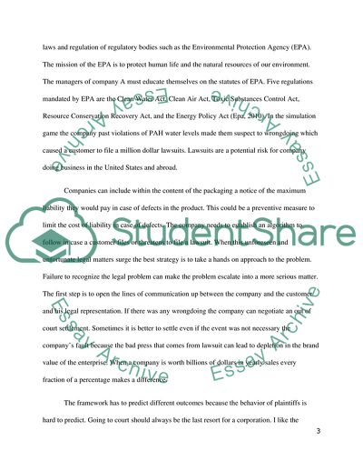 Framework of Legality of the EPA