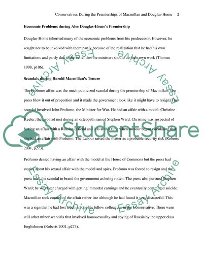 Conservatives During the Premierships of Macmillan and Douglas-Home