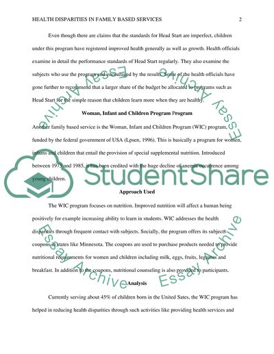 Health Disparaties in family based