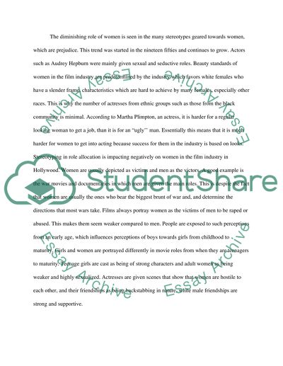 The Diminishing Roles for Women in American films