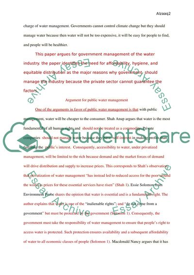 Private Water Management