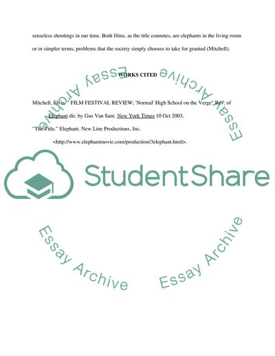 Allan Clarkes 1989 Version of Elephant and Gus Van Sants 2003 Version