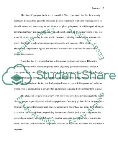 Corruption and the Fear of Losing Power