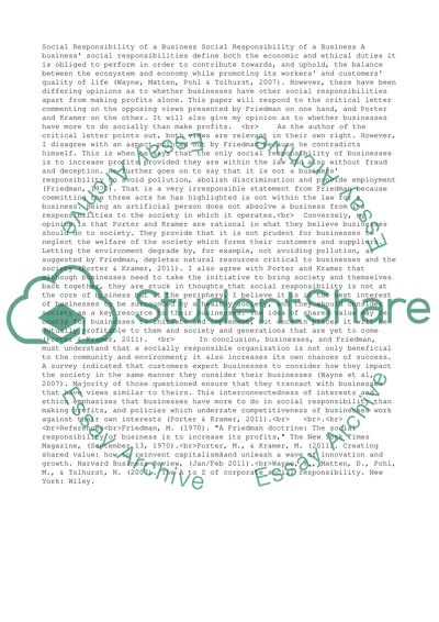 Is Increasing Profits the Only Social Responsibility of Business