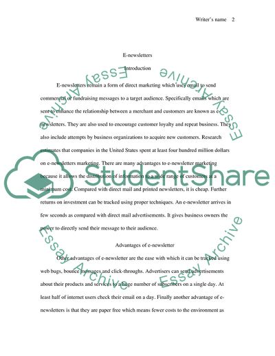 E-Newsletters as a Form of Direct Marketing