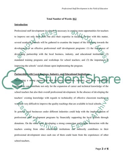 The Staff Development Analysis