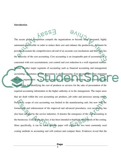 Concepts of Activity Based Costing