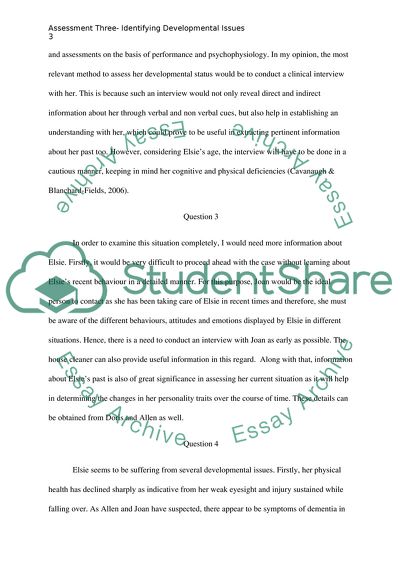 Identifying Developmental Issues