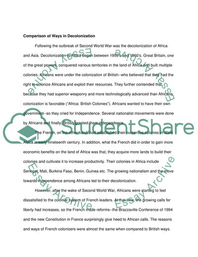 Decolonization in Asia and Africa