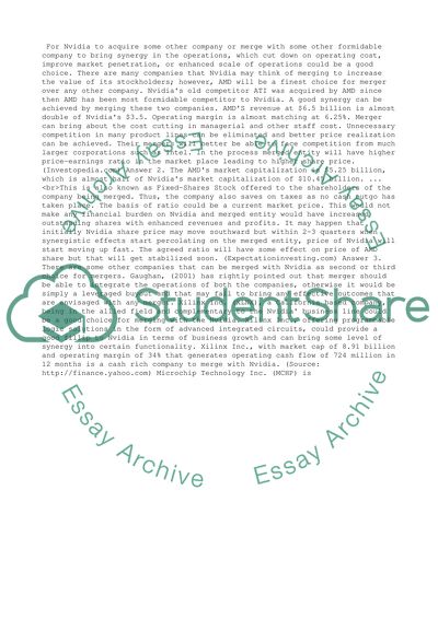 Merger and Acquisitions Research Paper