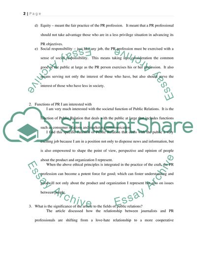 Major Issues in Public Relations