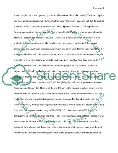 Comparing the Synoptic Gospels of Matthew, Mark, and Luke