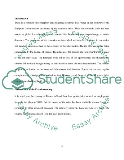 Economic Crisis in France