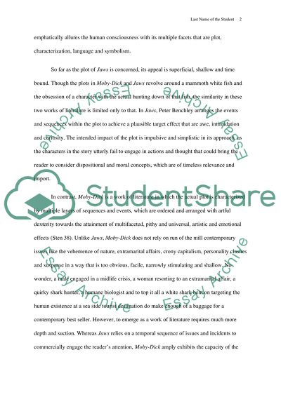 Jaws & Moby Dick- Difference between the Literature and the Trivial