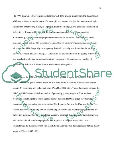 Quality Television in the UK and the US