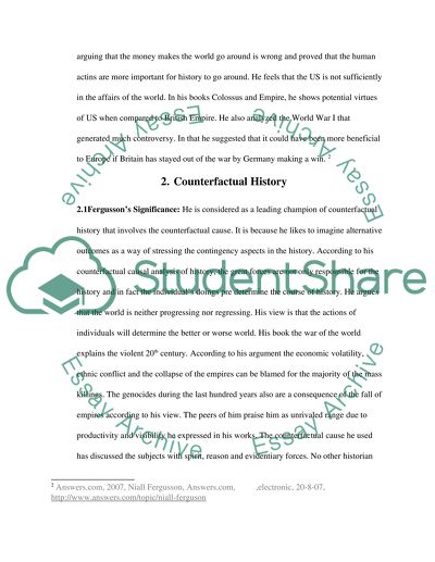 Counterfactual History and History in Fergussons View