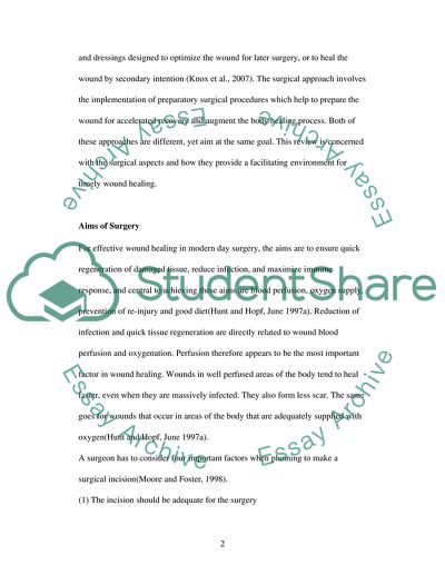 Effect of Surgical Repair in Wound Healing