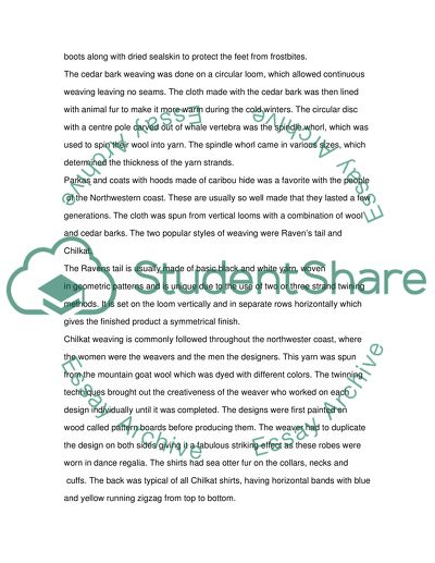 The Clothing used by the Natvie People of the North West Coast