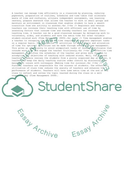 The Importance of Time Management and Cooperative Learning on Me as a Teacher and the Learners of EF