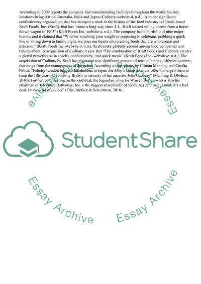 Organisational Changes in Kraft-Cadbury