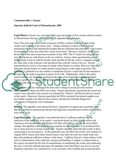 Brief Facts about Legal Cases