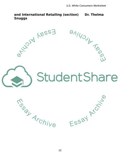 White Consumer Report Worksheets