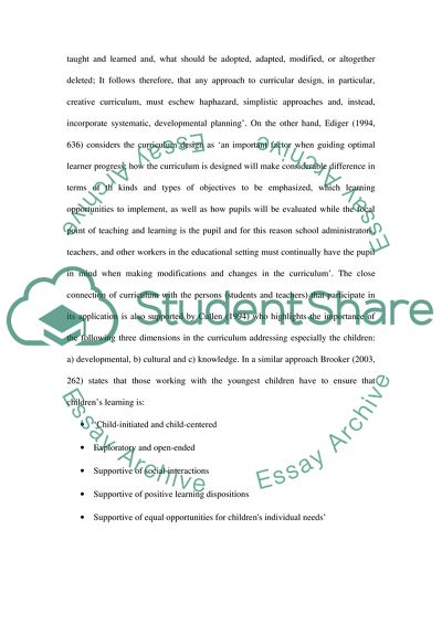 Curriculum Studies in the Area of Education